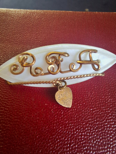Vintage sweetheart mop brooch - vintage,