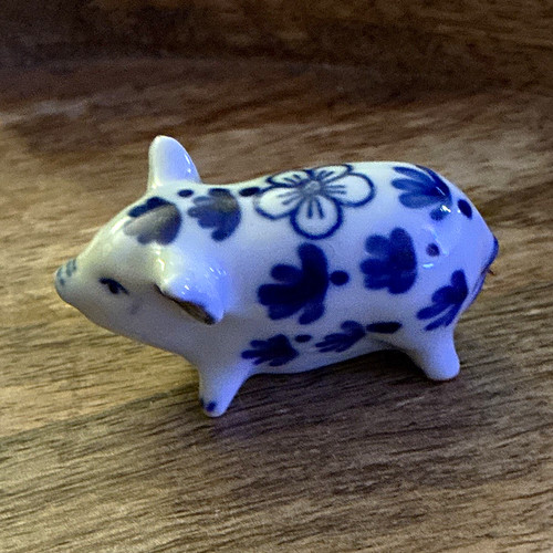 Blue white floral - blue,