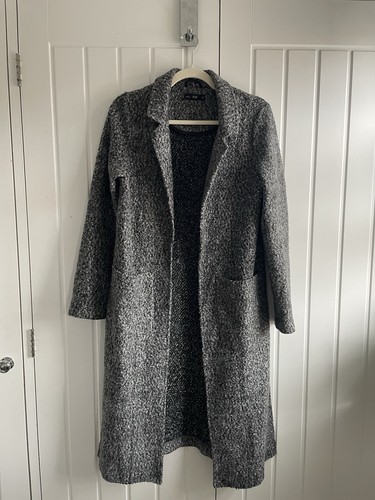 Grey longline boucle coat - longline,