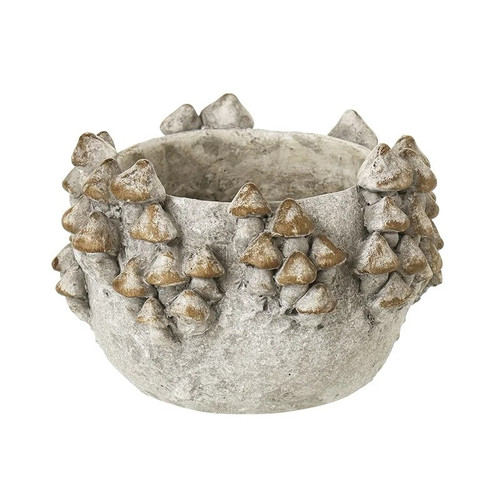 Cement grey mushroom planter - mushroom,