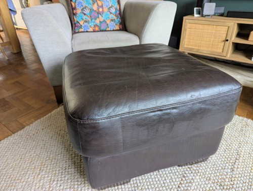 Large dark brown faux leather - faux,