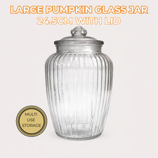 Large Glass Pumpkin Candy Jar