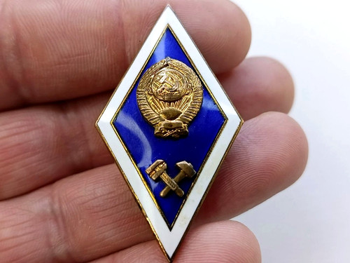 Soviet rhombus badge on - soviet, "on