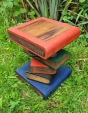Book Stack Table/Painted/Lamp