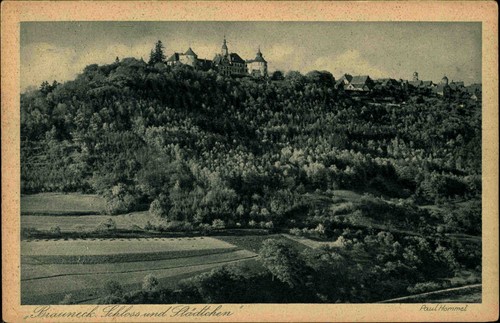 Postcard hommel castle town - hommel, "castle