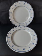 Ikea 15914 Ceramic Dinner Plates Decorative Blue Flowers X2 Of Italy