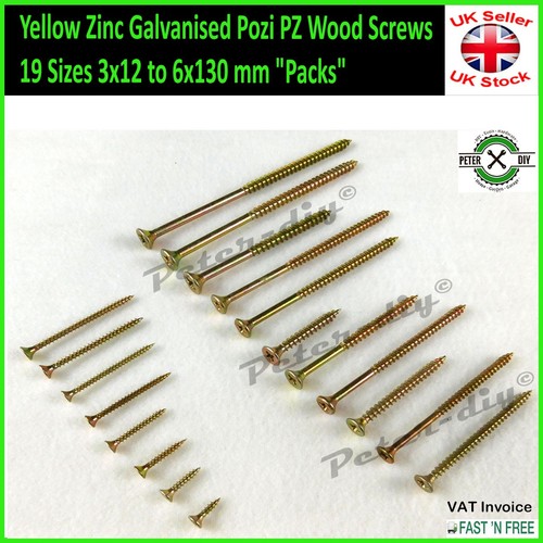 Yellow zinc galvanised - yellow, pozi