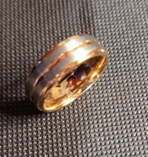 tungsten wedding band mens rings 18k gold Tone