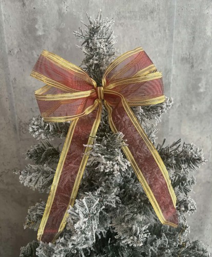 Burgundy gold christmas bow - christmas,