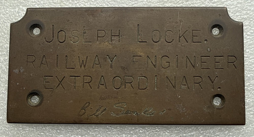 Brass railway sign - -, joseph