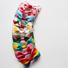 Pair of Grosgrain Fruit Design Hair Bows - Half Enclosed Clips for Girls