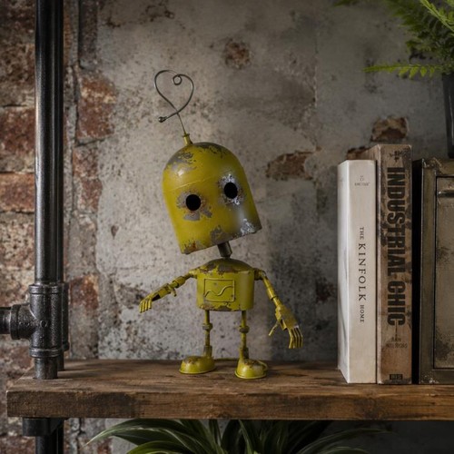Yellow robot rotating - rotating, head