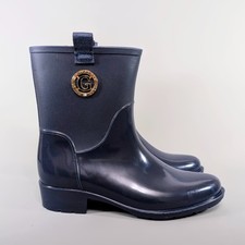 Guess Kaye Rubber Rain Boots Short Wellington Boots Wellies Navy Blue Size UK 7 