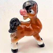Laughing horse pony ceramic - horse,