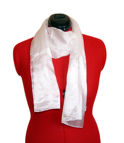 White silk scarf ready - , for