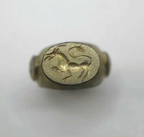 Late medieval silver gilt ring - late,