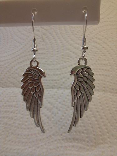 Angel wings dangle earrings - angel,