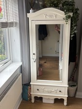 Dunelm Toulouse White Cream Single Wardrobe With Mirror