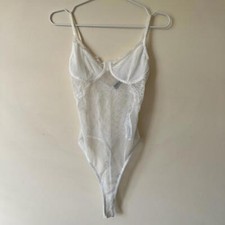 white lace leotard