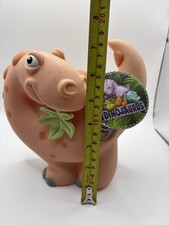 Large Peach Plastic Dinosaur Money Box Novelty Piggy Banks been in storage 