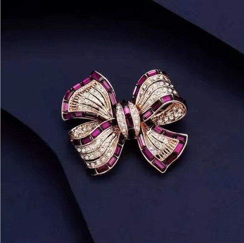 71ab rhinestone bow - rhinestone, brooch