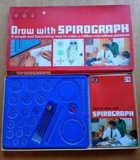 Complete Vintage SPIROGRAPH Denys Fisher Toys © 1968  & 4 original pens