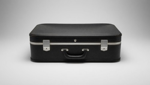 Vintage suitcase black made - vintage, in