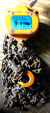 PECAL Vintage BRITISH CHAIN HOIST  19ft LIFT,  1 TON, CM0 8PX  BARN FIND