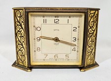Vintage Smiths 8 Day Alarm Clock, Made in England, 7 Jewels, Ornate, Working