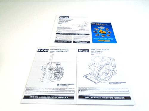 Ryobi 18v manuals p501 - ryobi,