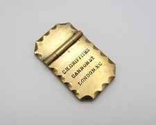 Antique C.H. Griffiths Brass Safe Escutcheon Keyhole Cover with Spring Mechanism