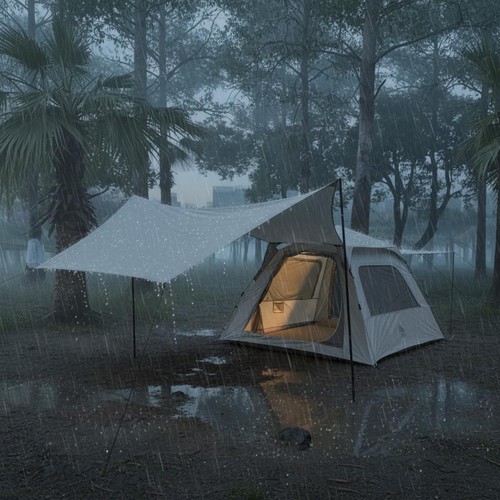 Tent canopy set - tent, open