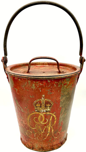 Antique fire bucket lid - bucket, &
