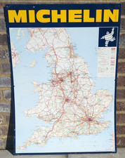 Vintage Michelin Metal Map Sign England & Wales Reproduced Map 986, 63Cm x 87Cm