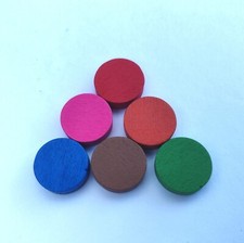 6 Wooden counters 15mm