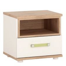 1 Drawer Bedside Cabinet Storage Unit Oak White - Lemon Lilac Orange Handles