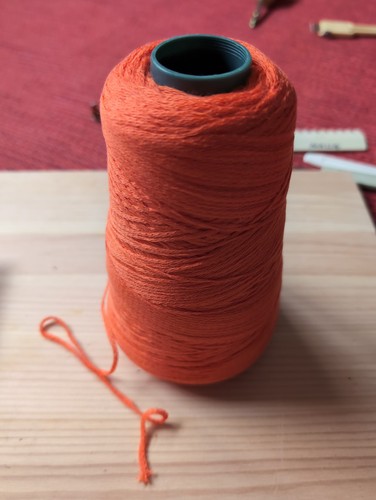 Orange cotton knitted - orange, tape