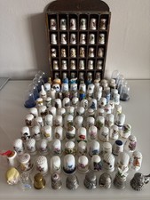 Large Mixed Lot 120+ Vintage Thimbles, Bone China, Metal, Ceramic