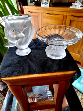 LALIQUE ROSINE DOVE VASE +