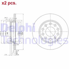 X2 PCS REAR BRAKE DISC ROTOS