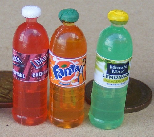 Dolls house mixed bottles - bottles, of