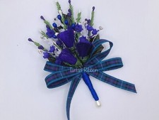 Ladies Scottish Artificial Corsage~Choice of Tartan Ribbon~Free Postage