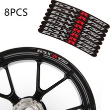 8 X SUZUKI Gsxr 750 Motorcycle Wheel Decals Rim Sticker stipe Set Gsx-r K6 K7 K8