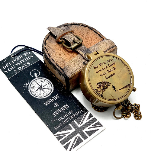 Engraved pocket compass - engraved,