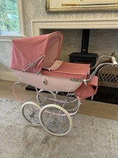 SILVER CROSS ROSE PINK COACH BUILT DOLLS PRAM HERITAGE WITH BAG