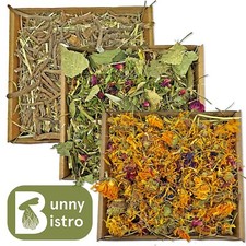 Bunny Bistro Foraging Trays 3pk - 100% Natural Rabbit, Guinea Pig Treat, Flower