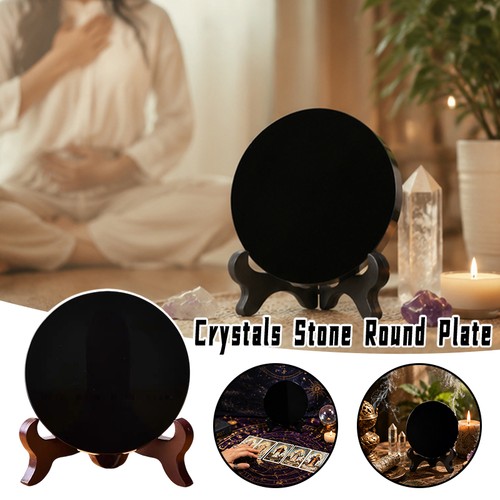 Black obsidian scrying mirror - scrying,