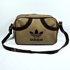 Adidas Vintage Gym Sports Bag - Messenger Bag Shoulder Strap - Brown - Pre-loved