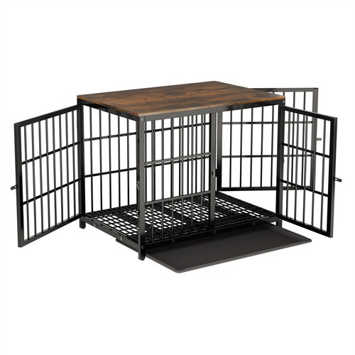 Rustic wooden dog crate pet - rustic,