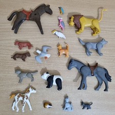 17x Playmobil Animal Bundle Cats Dogs Horses Parrot Panda Lion Seagull 
